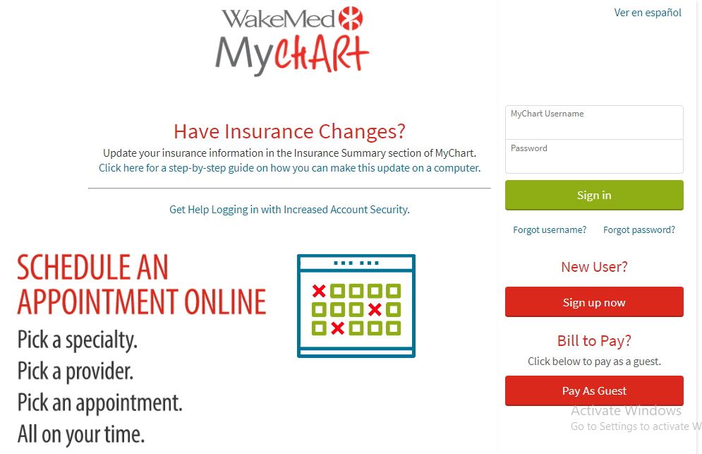 WakeMed MyChart Login