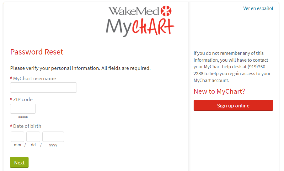 How To Recover Your WakeMed MyChart Password