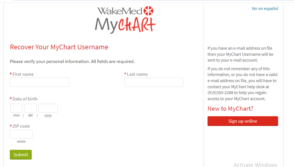 How to Recover Your WakeMed Mychart Username